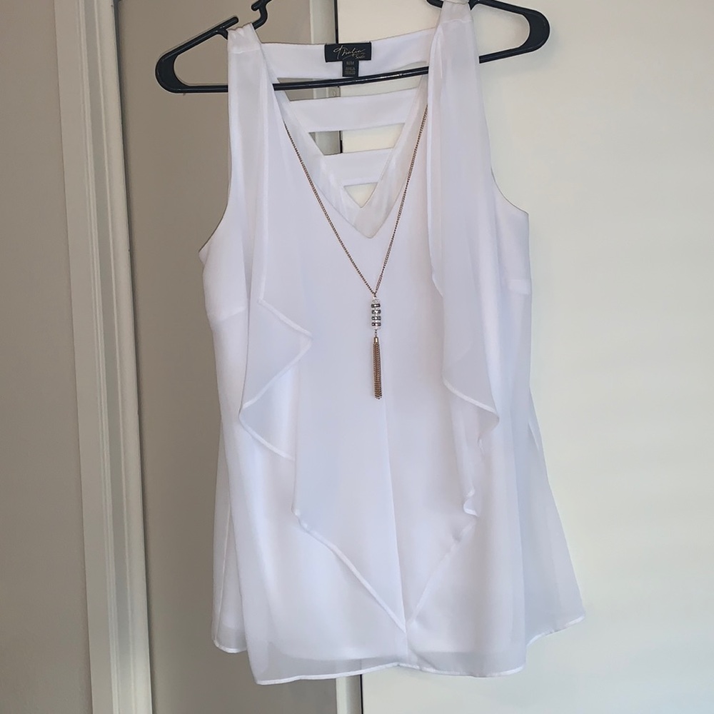Flowy white tank top.
